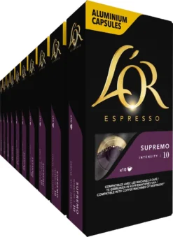 L'OR Espresso Supremo Koffiecups - Intensiteit 10/12 - 10 X 10 Capsules