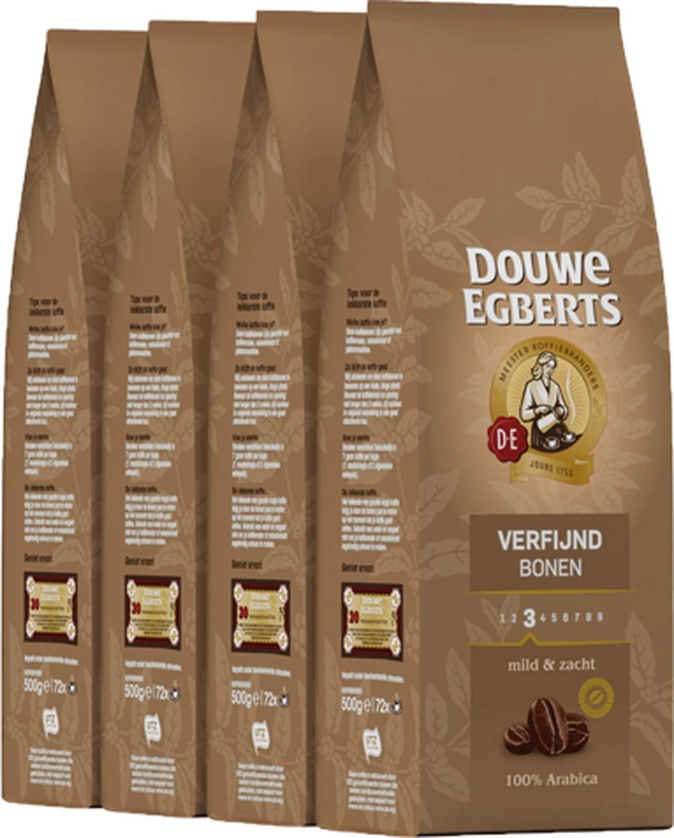 Douwe Egberts Verfijnd Koffiebonen - 4 X 500 Gram 1 Douwe Egberts Verfijnd Koffiebonen - 4 X 500 Gram