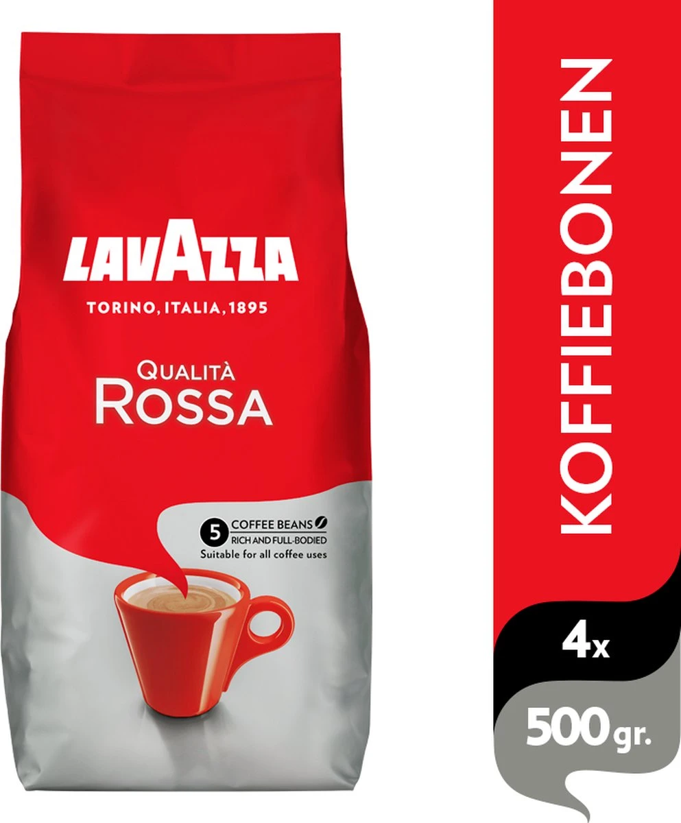 Lavazza Qualita Rossa Koffiebonen - 500 Gram X4 6 Lavazza Qualita Rossa Koffiebonen - 500 Gram X4 - Afbeelding 6