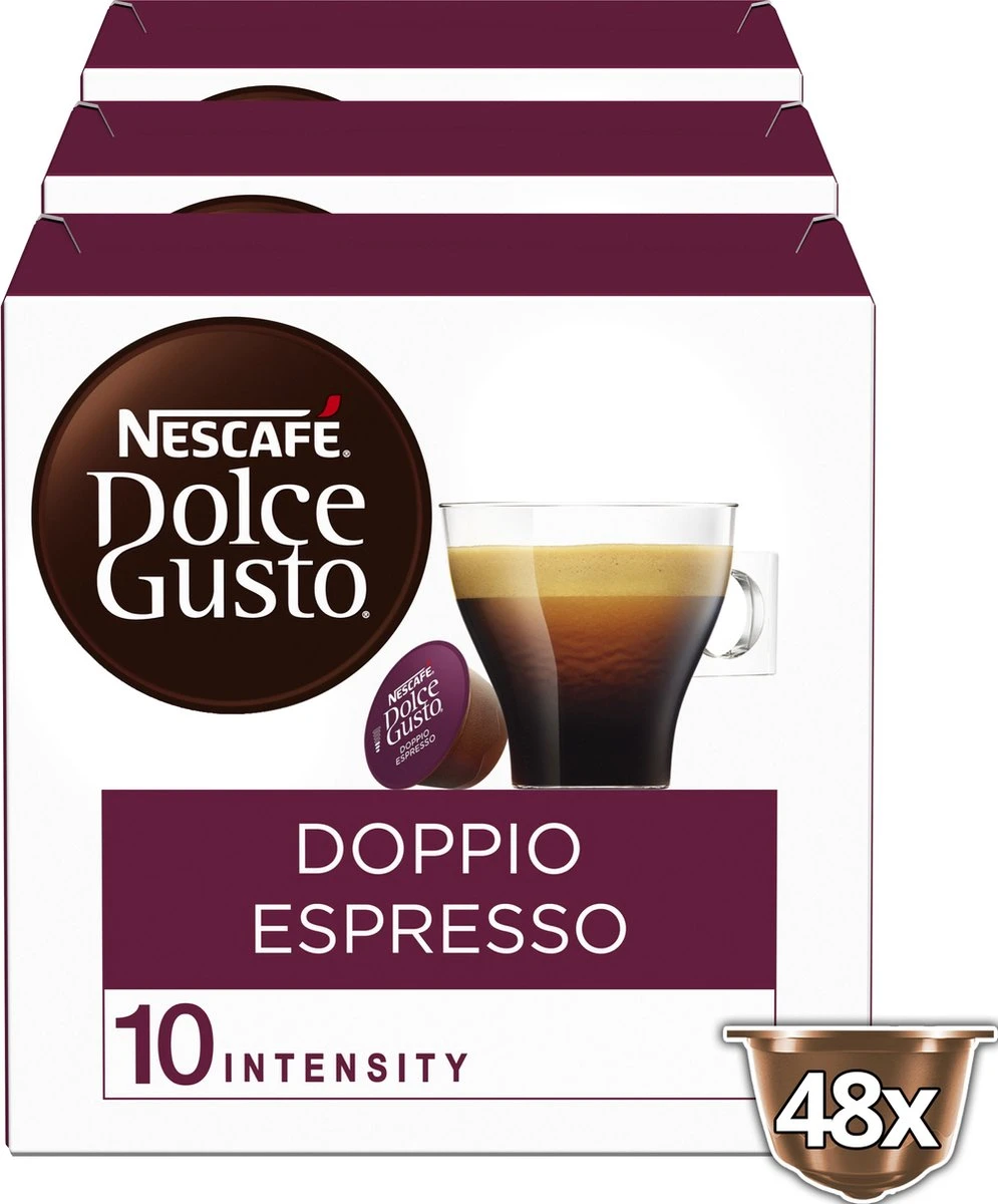 Nescafe Dolce Gusto Doppio 3 Doosjes à 16 Capsules 1 Nescafe Dolce Gusto Doppio 3 Doosjes à 16 Capsules
