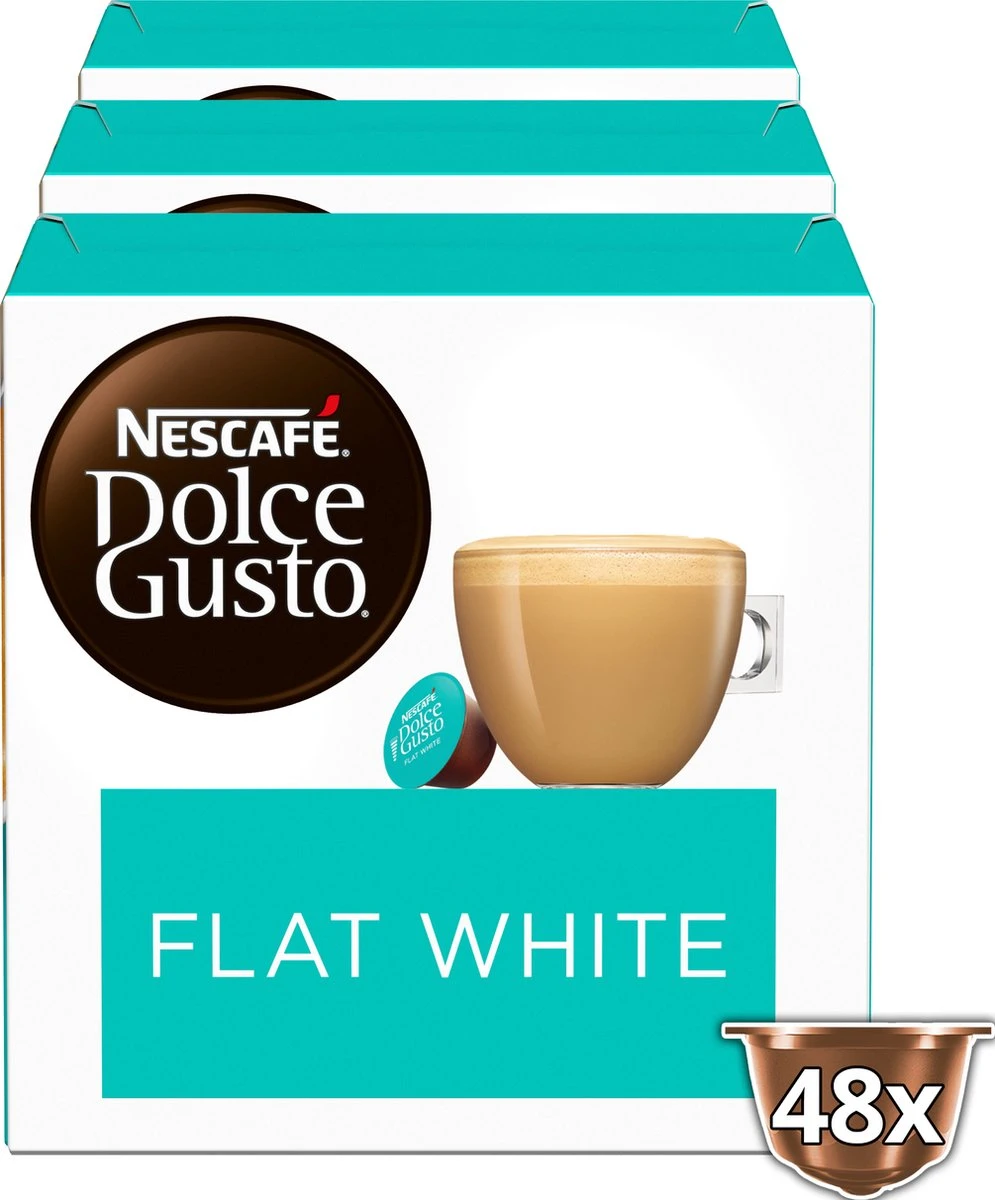 Nescafé Dolce Gusto Flat White Capsules - 48 Koffiecups 2 Nescafé Dolce Gusto Flat White Capsules - 48 Koffiecups - Afbeelding 2