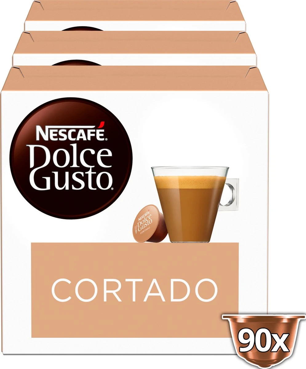 Nescafé Dolce Gusto Cortado Espresso Macchiato Capsules - 90 Koffiecups 2 Nescafé Dolce Gusto Cortado Espresso Macchiato Capsules - 90 Koffiecups - Afbeelding 2