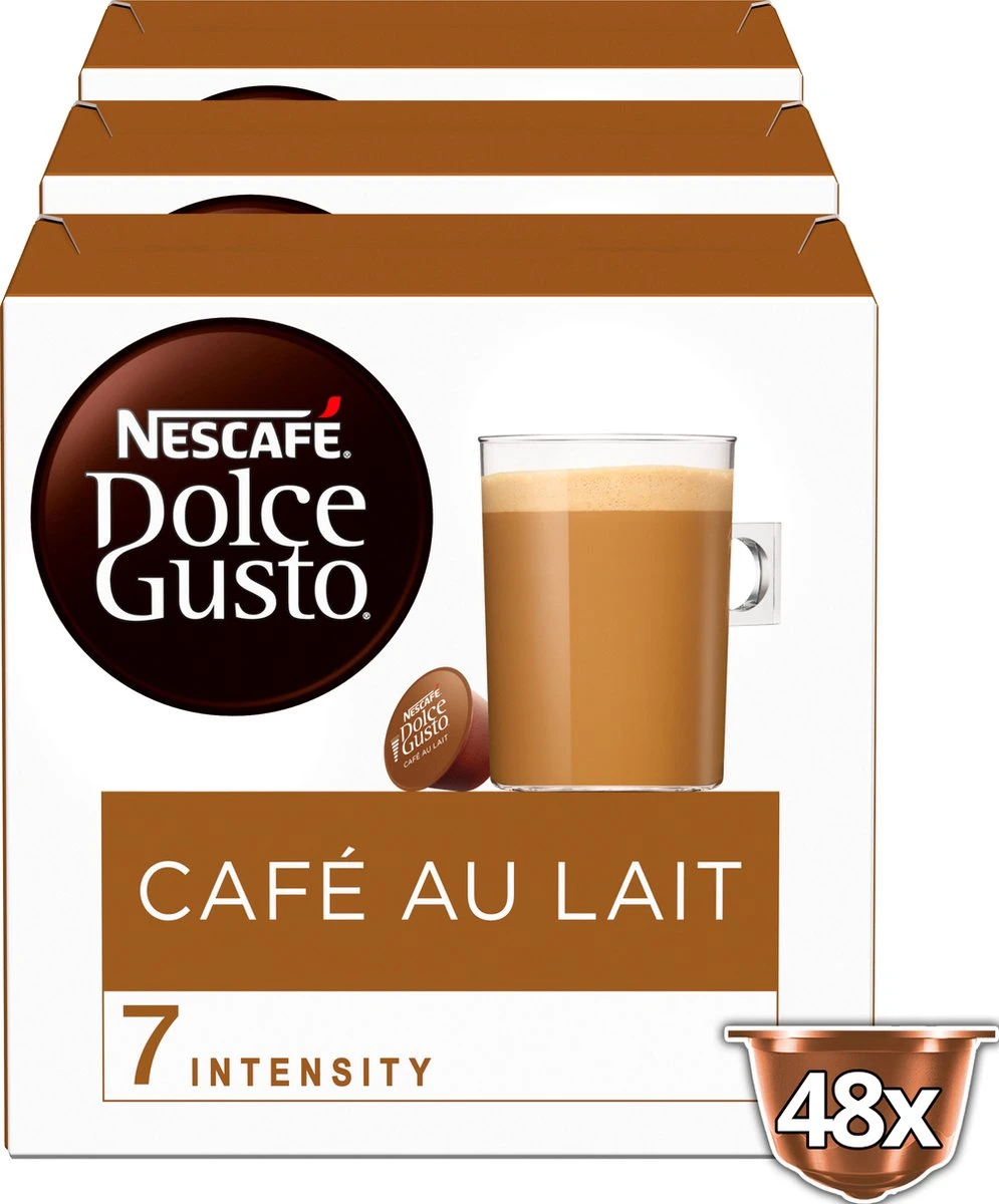 Nescafé Dolce Gusto - Capsules - Cafe Au Lait - 48 Koffiecups - Geschikt Voor 24 Koppen Koffie 2 Nescafé Dolce Gusto - Capsules - Cafe Au Lait - 48 Koffiecups - Geschikt Voor 24 Koppen Koffie - Afbeelding 2