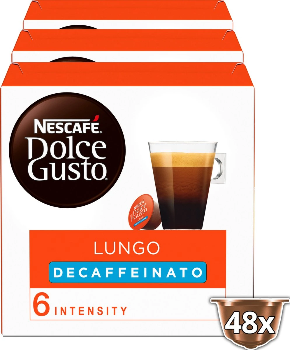 Nescafé Dolce Gusto Lungo Decafé Capsules - 48 Koffiecups 5 Nescafé Dolce Gusto Lungo Decafé Capsules - 48 Koffiecups - Afbeelding 5